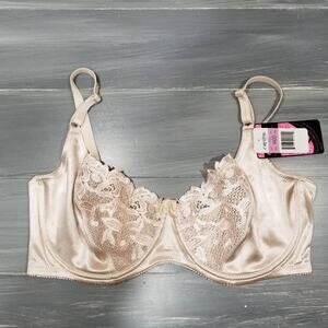 Carnival Bra Underwire Minimizer 509 Satin and Lace 44DD‎ Champagne